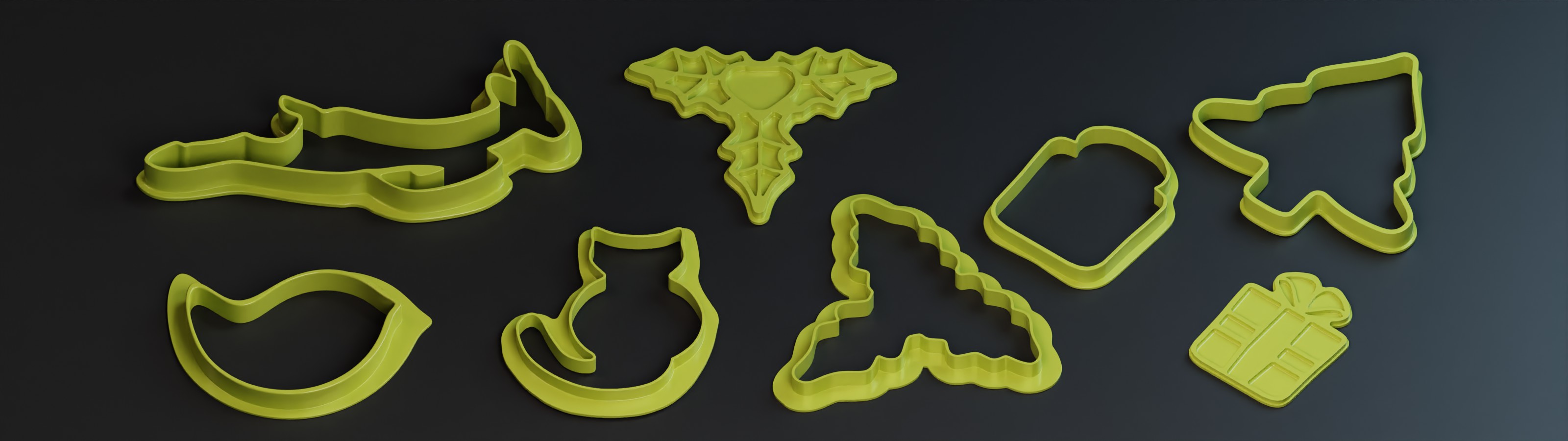 assorted cookie cutters